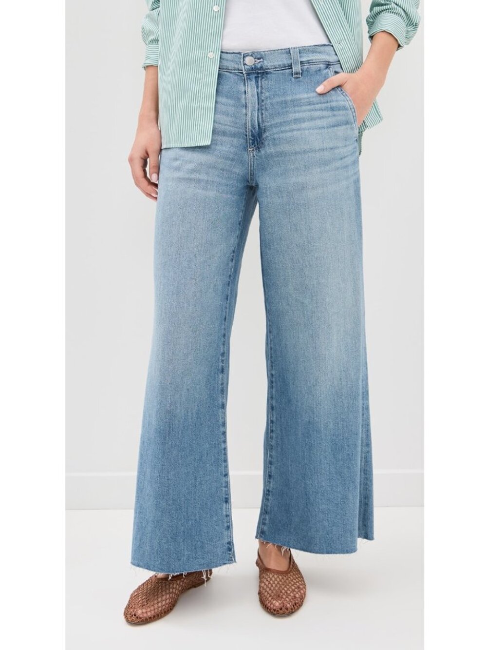 AG Stella Ankle Wide Leg Jeans Aries Blue Women’s 28 Low Slung Raw Hem Baggy